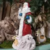 Christmas Decorations Santa Claus Statue Hand-Painted Resin Crafts Desktop Ornament For Home Living Room Office Decor In Stock