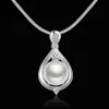 Pearl Naszyjniki Imitacja Pearl Wisiorek Imitacja Pearl Wodwatera Plated Srebrny Naszyjnik