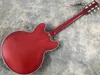 Chine guitare électrique OEM boutique guitare électrique guitare de jazz creuse rouge Transparent, couleur mate, fait à la main lourd re lic