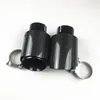 A pair Glossy Carbon Black Stainless Steel Universal Muffler Akrapovic Exhaust End Tips Auto Car Cover Styling2362433