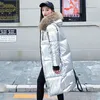 Winter Xlong Shiny Solid Womens Parkas plus maat met bonthankhoedkap dikke Koreaanse stijl Puffer Coats en jassen vrouwen 201027