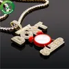 Designer Necklace Mens Jewelry Iced Out Pendant Hip Hop Luxury Gold Tennis Chain Diamond Pendants MONEY DONT SLEEP Alarm Clock Accessories