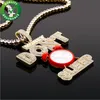 Designer Collier Hommes Bijoux Iced Out Pendentif Hip Hop De Luxe Or Tennis Chaîne Diamant Pendentifs ARGENT DONT SLEEP Réveil Accessoires