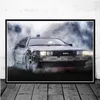 De volta para o futuro filme clássico legal carro cartaz e impressões arte da parede pintura em tela fotos do vintage decoração para casa quadro cuadros1288j