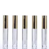 10ml Mini Round Lip Gloss Tube Kosmetisk Förpackning Lip Gloss Flaska Tom behållare med Gold Cap Sn3445