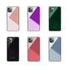 Custodia per telefono di design per iPhone 12 11 mini Pro MAX XS XR 7 8 plus SE 2 Cover posteriore in vetro con logo personalizzato