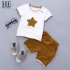 Er Hallo Genießen Kinder Jungen Kleidung Junge Sommer Kleidung Sets Kurzarm Print Tops Hemd + Blume Shorts Anzüge Kinder Kleidung LJ200916