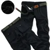 Pantalones de carga para hombres Invierno Grueso Pantalón cálido Longitud completa Multi bolsillo Casual Militar Baggy Jogger Pantalones tácticos Plus Tamaño 28-40 LJ201104