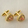 Gold Triangle Diamond Mouw Cuff Links voor heren knop Franse zakenpak shirts manchetknopen voor vrouwen mode wil en zandgift