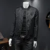 2022 mens spring new stand collar jacket zipper highend fashion business casual printed baseball uniform