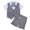 Bébé anniversaire gentleman tenfit infant wedding fête cadeau costume tanddler baptême vêtements formels ensemble baptême robe1166143