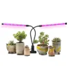 ZX-MINI-30W Grow Light for Indoor Plants 2 Head Divided Adjustable Goose Neck Clip-On Desk 40LED Black