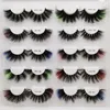 20mm 25mm Kleurrijke Faux Mink Wimpers Dikke Lange Wimpers Pluizige Gekleurde Wimper Extension Cils Make-Up