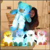 Gevulde pluche dieren speelgoed geschenken 30 cm lichtgevende gloeiende teddybeer vod poppen led licht kinderen adt kerstfeest voorkeur zee aaa879 drop delive