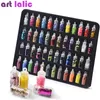 48 bottiglie di nail art strass perline paillettes glitter punte strumento di decorazione adesivi per unghie in gel set di custodie dal design misto