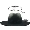 Women Men Woolen Vintage Trilby Felt Fedora Hat With Wide Brim Gentleman Elegant Gradient Color For Lady Winter Autumn Jazz Caps