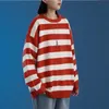 Męskie Swetry 2022 Moda Zielony Czarny Stripe Sweter Dzianiny Mężczyźni I Damska Jesień Zima Okrągły Neck Casual Trend Pullover Odzież S-2XL