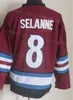 Heren Retro IJshockey Vintage 33 Patrick Roy Jersey 8 Teemu Selanne 9 Paul Kariya 52 Adam Foote 21 Peter Forsberg 19 Joe Sakic Home Burgundy Maroon Red White XueBeng