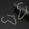 Pendiente de aro Huggie 2021 mapa de África exagerado grande mediano y pequeño adorno etíope de acero inoxidable regalo étnico tradicional 1