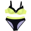 Bikinis Kobiety Swimsuit Wysoki Pięci Kostiumy kąpielowe Pływać Halter Top Push Up Bikini Set Plus Size Swimwear Brazylijski Bikini T200708