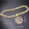 Hip Hop Iced Out Gangster Pendant 18quot Full CZ Zircon Crystal Iced Cuban Chain Chain Bling Collier 2010138993547