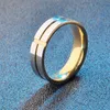 Contrast color Cross stainless steel couple ring band Blue gold glossy rings for women men fashion jewelry will and sandy gift