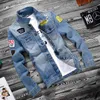 ZOGAA Otoño Juventud Jeans Chaqueta Hombres Agujeros Casuales Cuello vuelto Chaqueta delgada coreana Vaquero Hip Hop Streetwear Chaqueta de mezclilla T200117