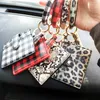 13 Styles Fashion Leopard Snakeskin Plaid Clutch Keychain Big O Wristlet Bracelet Tassel Credit Cards Wallet Key ring Tassel Keychain