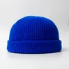 Unisex Brimless Hat Knitted Cuffed Short Melon Cap Men's Fashion Street Hats Retro Fisherman Winter For Men Women Hip