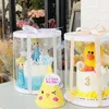 Gift Wrap 4/6 Inch Clear PVC Packaging Box Round Cake Boxes For Birthday Wedding Valentine Anniversary Flower Gifts Baking Dustproof