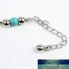 Hoge kwaliteit! 22 cm blauwe kralen Tibetaanse zilveren vlinder armband handgemaakte accessoires mode-sieraden drop shipping BL-0130