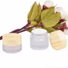 5G 10G 15G 30G 50G Cosmetische potten Scrub fles lege make-up gezichtscrème navulbare containers verpakking flessen met houtnerf GLB