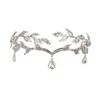 1 pezzo cristalli d'argento strass foglie testa catena gioielli fronte copricapo sposa strass accessori per capelli da sposa 2001 T21608529