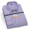 Camisa a cuadros para hombre Camisas a rayas de manga larga con ajuste regular con bolsillo en el pecho Cuello cuadrado Camisas a cuadros para hombres Nuevo 201124