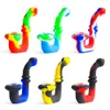 5 inch Silicone Sherlock Pocket Smoking Pipes Tobacco Hand Pipe with Glass Bowl Oil Rig Bongs DHL free