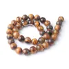 Wojiaer Natural Stone Yellow Tiger Eye Beads 4 6 8 10 12mm Mala Bead for DIY 개인 팔찌 목걸이 보석 제조 By919