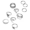 S1873 Hot Fashion Jewelry Knuckle Ring Set Vintage Geometric Eye Starfish Cuore Anelli Midi Rings Set 10 pz / set