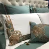 Oriental Embroidered Luxury Egyptian Cotton White Royal Bedding set Queen King size Hotel Bedding sets Duvet cover Bed sheet set T200706