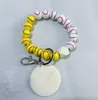 Holzperlen Schlüsselanhänger für Schlüssel, Basketball, Fußball, Druck, Schlüsselanhänger, Charme, Holzarmband, Armband, Schlüsselanhänger für Frauen, Männer, Großhandel