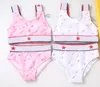 Kids Girls Bikinis One-Pieces Summer Swimsuit Letter Printed Swimwear Brand Children Baby Girl Boys Swimming Suit