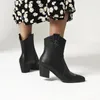 Kadınlar orta yüzyıla botlar yüksek topuklu ayakkabılar kadın sonbahar sıcak artı vintage pu ayakkabı chaussures femme zapatos mujer sapato d23271