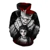 Groothandel - Nieuwe Mode Mannen / Womens Horror Movie Clown Sweatshirt Joggers Grappige 3D Print Unisex Hoodies + Broek TR03