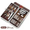 Set manicure 21 in 1 in acciaio inossidabile Tagliaunghie professionale Kit di strumenti per pedicure Scatola per tagliaunghie per unghie per la cura delle dita dei piedi72012342813