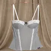 Fashion luxury beauty care shaper female set the disassemblability tie shoulder strap check corset underwear 220307