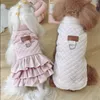 冬の子犬犬の服ピンクのペットジャケット小さな綿服暖かいヨークシャーヨークシャーフレンチブルドッグダックスフンド猫製品Y200328