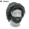 Mr.Kooky Wig Beard Bone Hobo Cientista Cientista Caveman Handmade Malha Quente Inverno Caps Homens Mulheres Halloween Presentes Funny Party Goanies Y200110