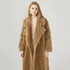 Frauen 100% Echte Schafe Lammfell Mantel Casual Jacke Herbst Winter Langarm Revers Pelz Oberbekleidung Weibliche Wolle Teddybär Jacke 201212