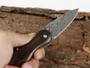 Hoge kwaliteit 6 inch Damascus Pocket Folding Mes VG10 DAMASCUS Steel Blade Rosewood Handvat EDC Messen met leren schede