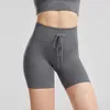 Damskie Dresy Szorty Jogi Luoulu Wysokiej Talii Running Spodenki Nici Silne Stretch Nylon Krótkie spodnie Kieszenie Lady Fitness Bezszwowe podnoszące biodro Legginsy