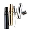 Bouteilles de stockage Bocaux 10 ml Galvanoplastie Bouteille tubulaire en verre UV 17 mm de diamètre Noir Or Argent Vaporisateur Rechargeable Flacon de parfum portable